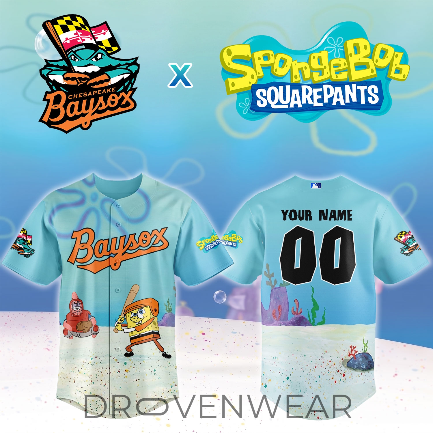 Chesapeake Baysox x SpongeBob Squarepants Night Special Jersey Chesapeake Baysox x SpongeBob Squarepants Night Special Jersey