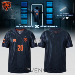 Chicago Bears Football X Football Collared Fan Top Jersey by Drovenwear.com