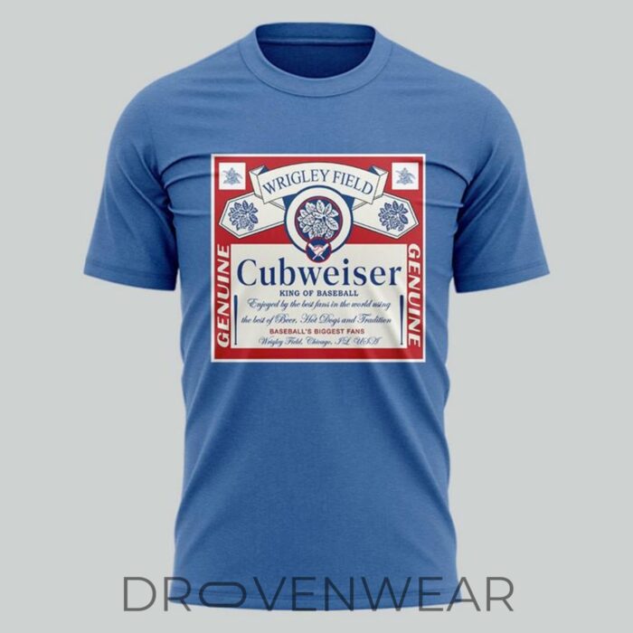 Chicago Cubs Wrigley Field Cubweiser King of Baseball Graphic Fan Shirt - Image 2