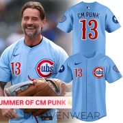 Chicago Cubs x CM Punk Limited Edition #13 Blue Baseball Jersey