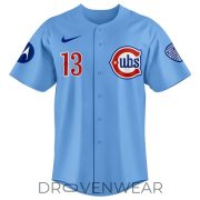 Chicago Cubs x CM Punk Limited Edition #13 Blue Baseball Jersey - Image 2