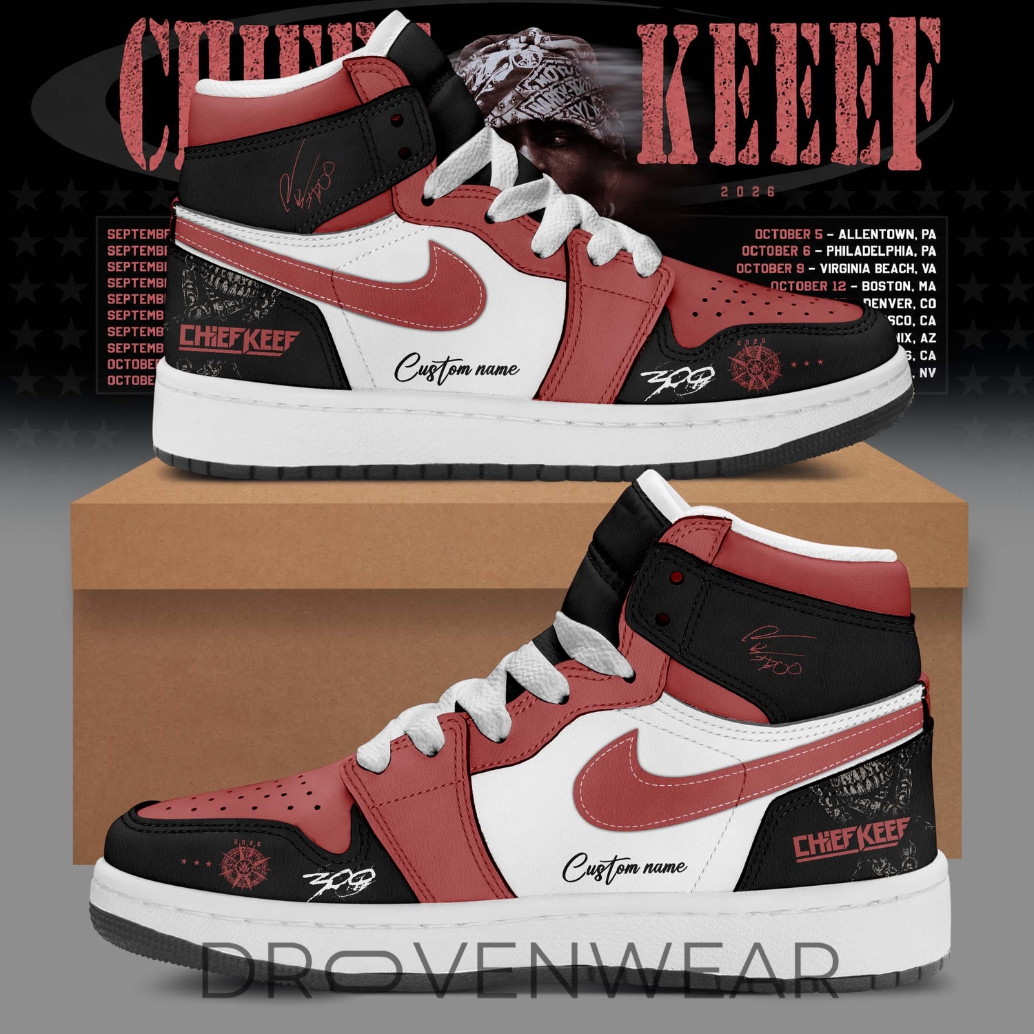 Chief Keef Live 2 Tour Edition AJ1 Shoes Chief Keef Live 2 Tour Edition AJ1 Shoes