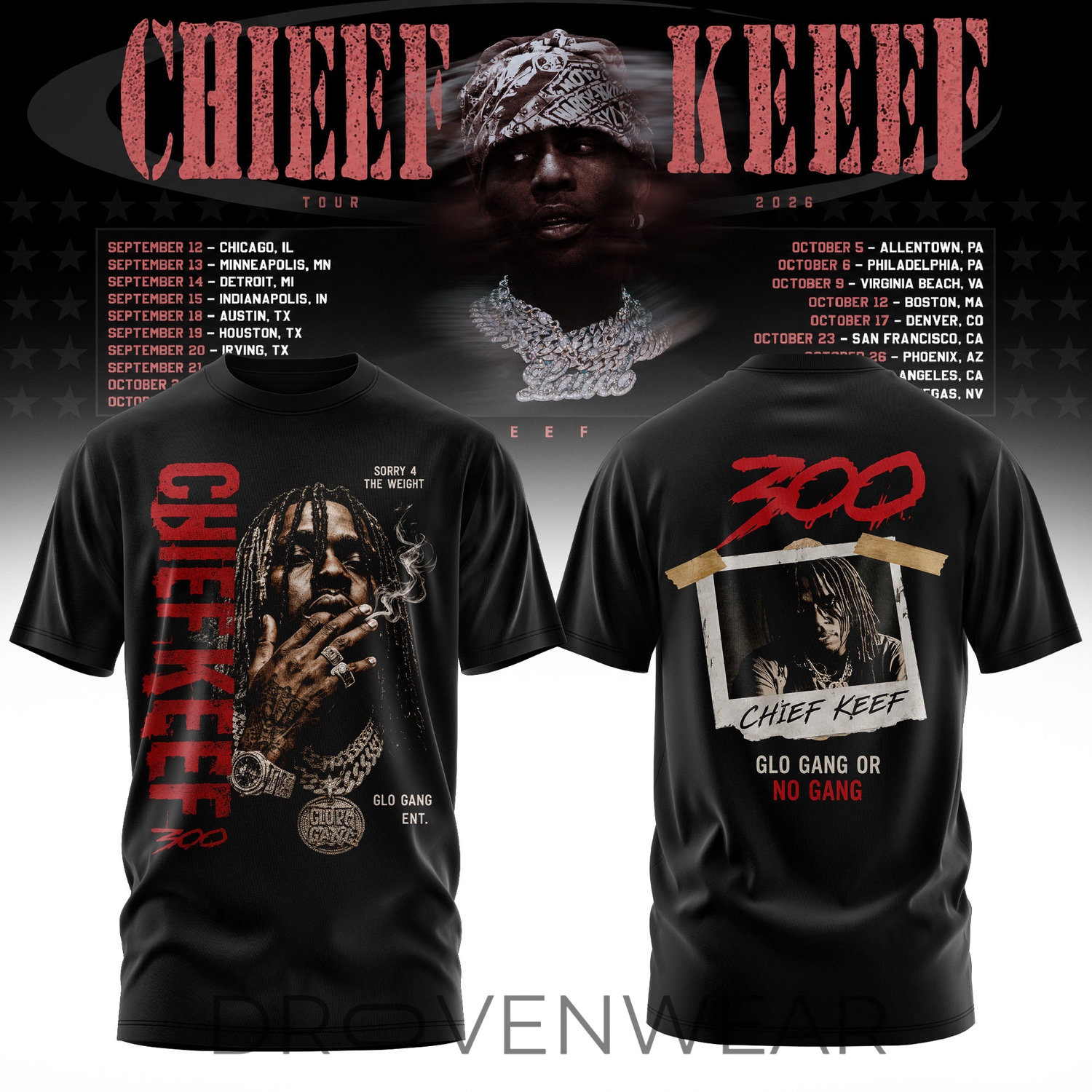 Chief Keef Live 26 Tour Edition TShirt V4 Chief Keef Live 26 Tour Edition TShirt V4