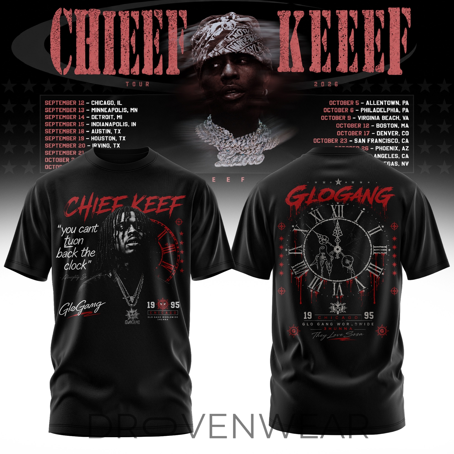 Chief Keef Live 26 Tour Edition TShirt V5 Chief Keef Live 26 Tour Edition TShirt V5