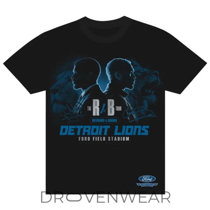 Chris Brown & Usher Raymond x Detroit Lions "The R&B Tour" at Ford Field Shirt - Image 2