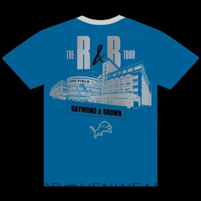 Chris Brown & Usher Raymond x Detroit Lions "The R&B Tour" at Ford Field Shirt - Image 6