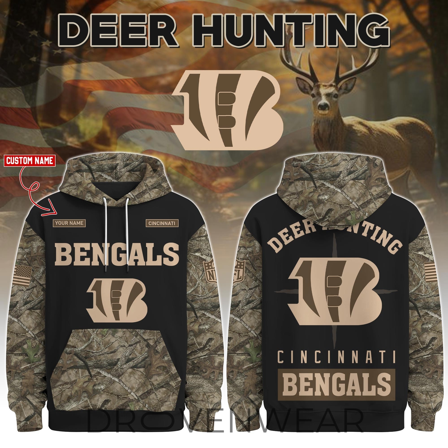 Cincinnati Bengals Deer Hunting Limited Edition Hoodie Cincinnati Bengals Deer Hunting Limited Edition Hoodie