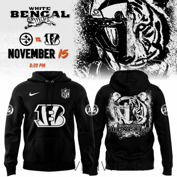 Cincinnati Bengals White Bengal 2026 Limited Edition Pullover Hoodie - Image 2