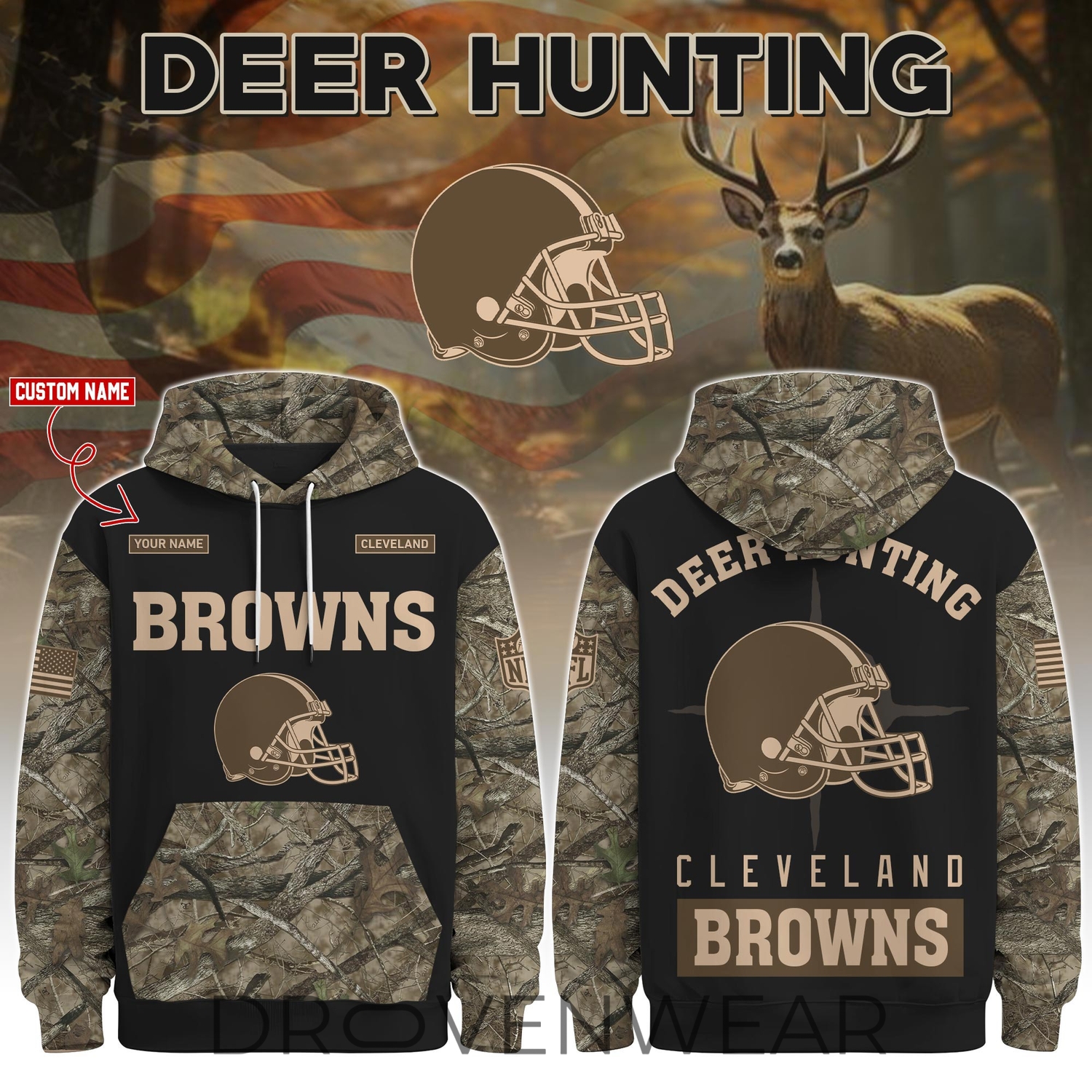 Cleveland Browns Deer Hunting Limited Edition Hoodie Cleveland Browns Deer Hunting Limited Edition Hoodie