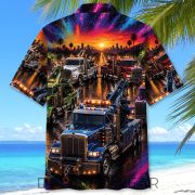 Color Blast Tow Truck Hawaiian Shirt for Truck Lovers - Image 4