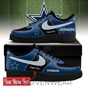 Dallas Cowboys Black And Navy Limited Edition Air Force 1 by Drovenwear.com