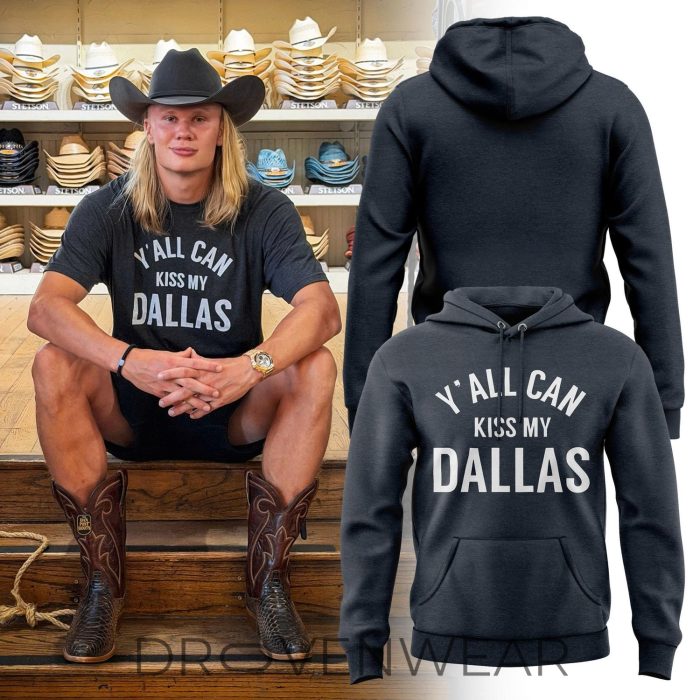 Dallas Stars x Erling Haaland Y'all Can Kiss My Dallas T-Shirt - Image 5