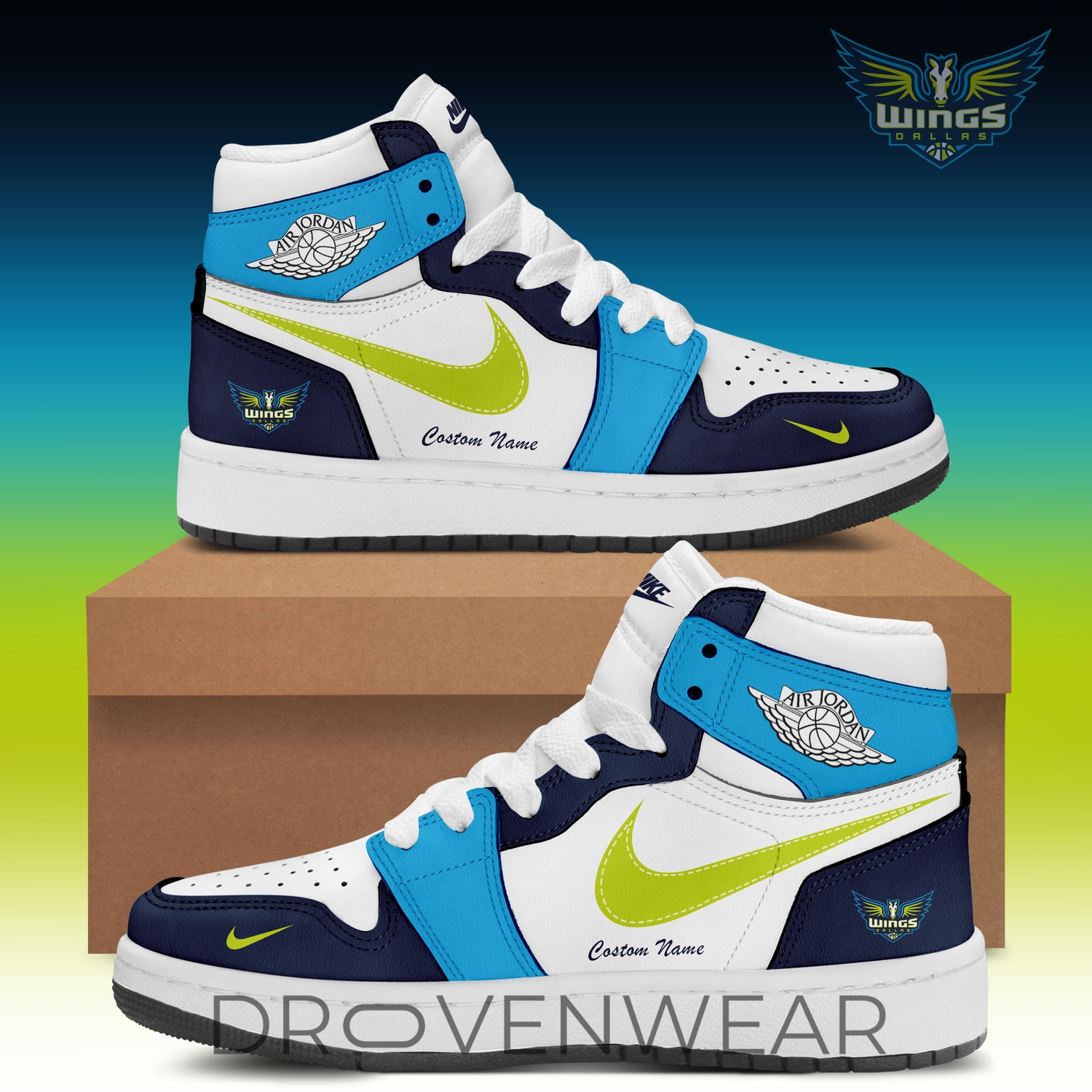 Dallas Wings WNBA Nike Air Jordan 1 Mid Custom Shoes For Fans Dallas Wings WNBA Nike Air Jordan 1 Mid Custom Shoes For Fans