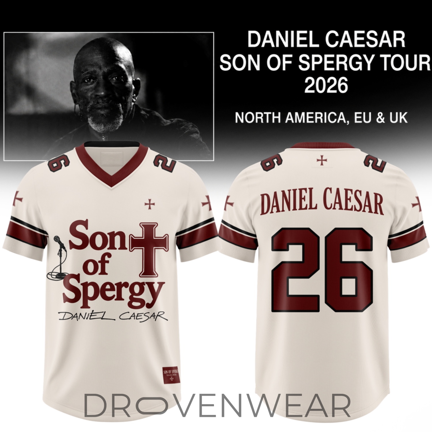 Daniel Caesar - Son Of Spergy Tour Limited Football Jersey Daniel Caesar - Son Of Spergy Tour Limited Football Jersey