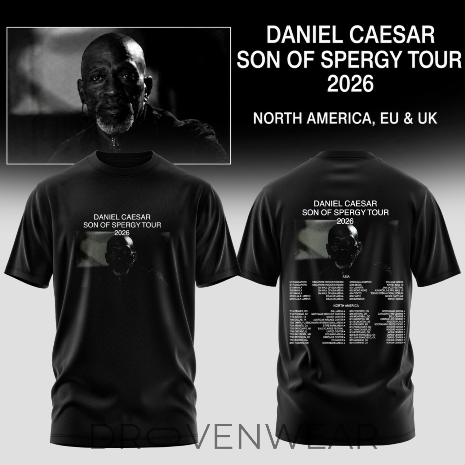 Daniel Caesar - Son Of Spergy Tour Limited Tshirt V6 Daniel Caesar - Son Of Spergy Tour Limited Tshirt V6