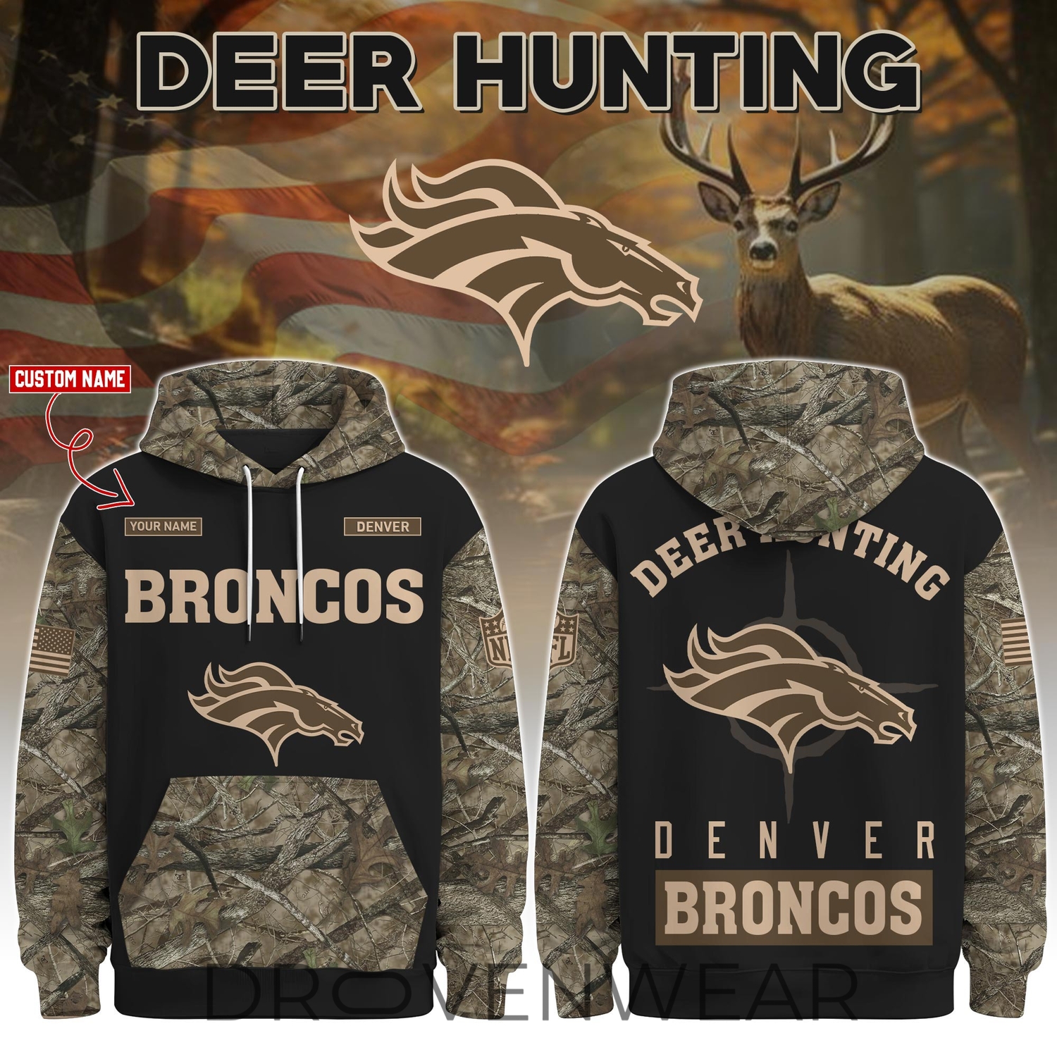 Denver Broncos Deer Hunting Limited Edition Hoodie Denver Broncos Deer Hunting Limited Edition Hoodie