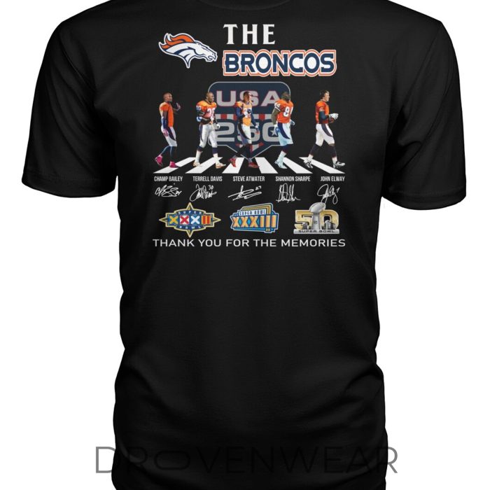 Denver Broncos Thank You For The Memories Abbey Road The Beatles T-shirt - Image 2