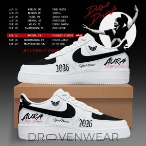 Diljit Dosanjhs Aura World Tour 2026 Air Force 1 Shoes by Drovenwear.com