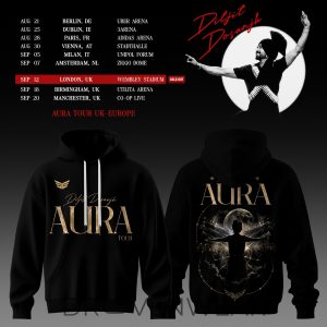 Diljit Dosanjhs Aura World Tour 2026 Black Edition Hoodie by Drovenwear.com