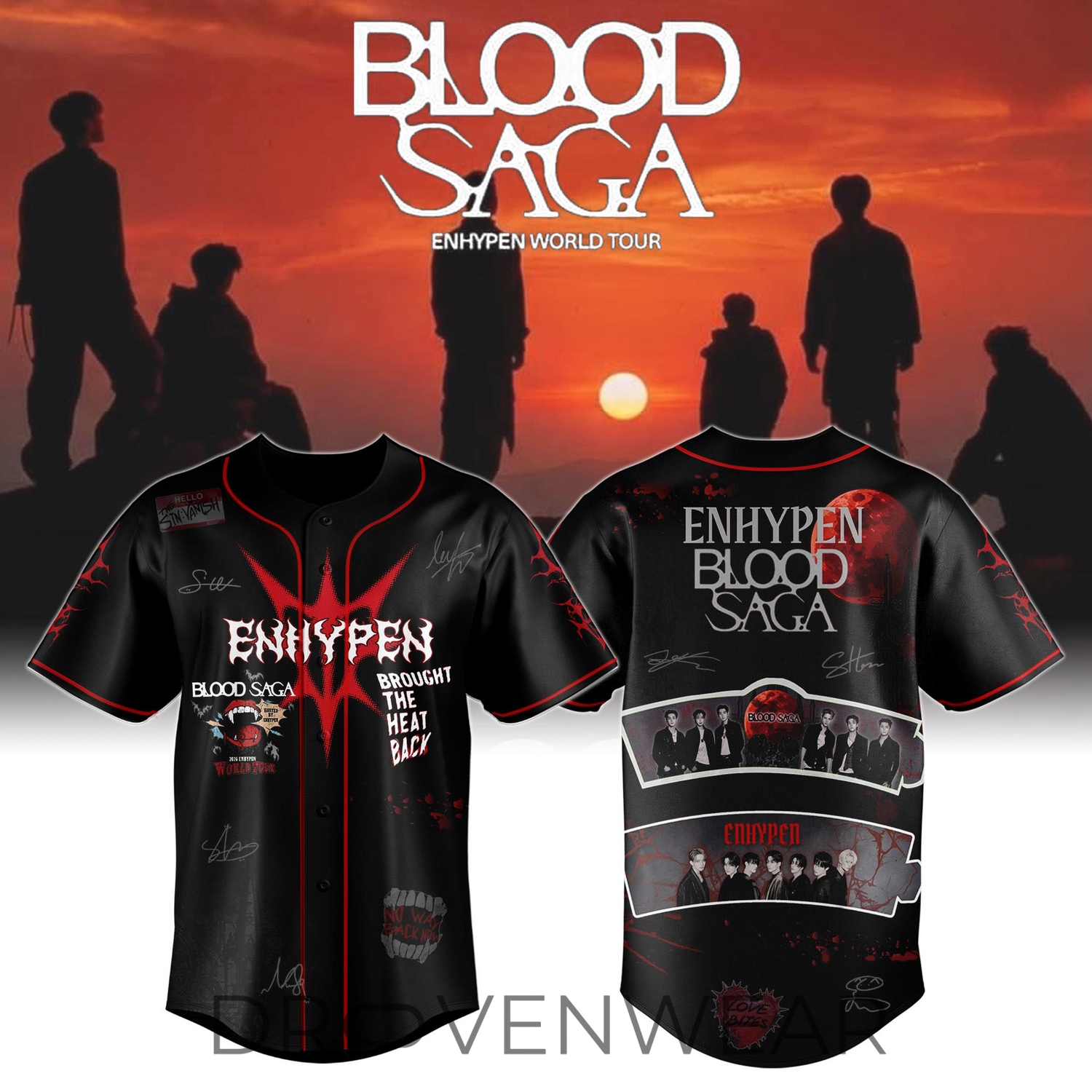 ENHYPEN Blood Saga Tour 2026 Limited Edition Baseball Jersey ENHYPEN Blood Saga Tour 2026 Limited Edition Baseball Jersey