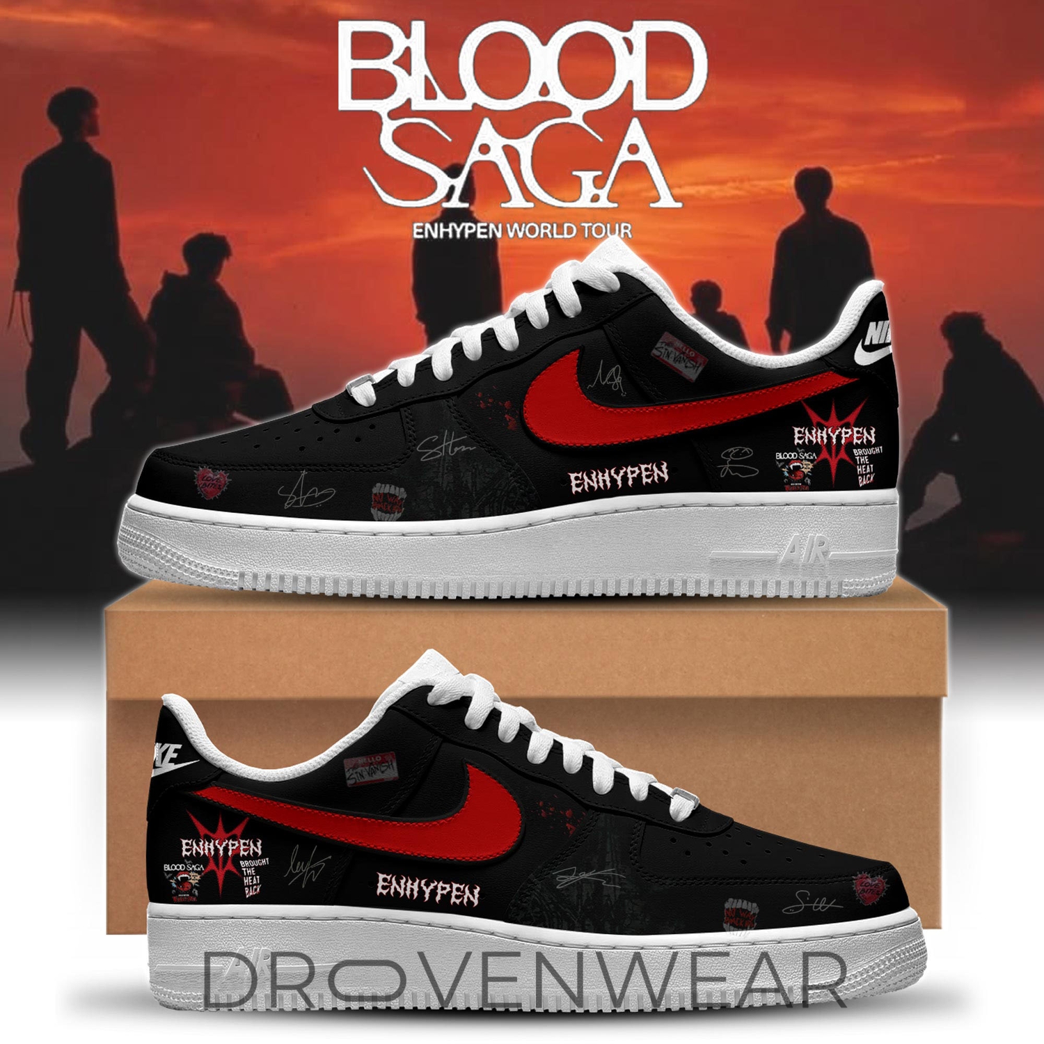 ENHYPEN Blood Saga Tour 2026 Limited Edition Custom Sneakers ENHYPEN Blood Saga Tour 2026 Limited Edition Custom Sneakers