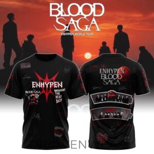 ENHYPEN Blood Saga Tour 2026 Limited Edition TShirt by Drovenwear.com