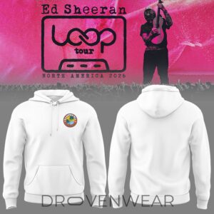 Ed Sheeran Loop Tour 2026 North America White Hoodie by Drovenwear.com