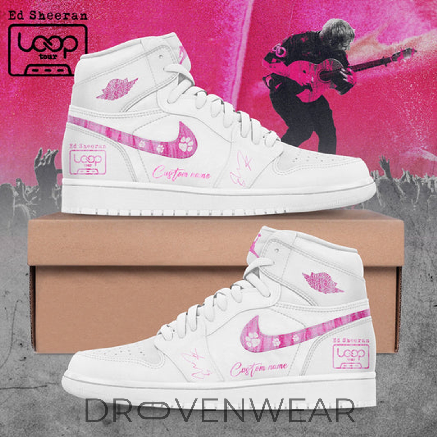 Ed Sheeran The Loop Tour 2026 Allegiant Stadium Signature Limited Edition Air Jordan 1 Shoes V2 Ed Sheeran The Loop Tour 2026 Allegiant Stadium Signature Limited Edition Air Jordan 1 Shoes V2