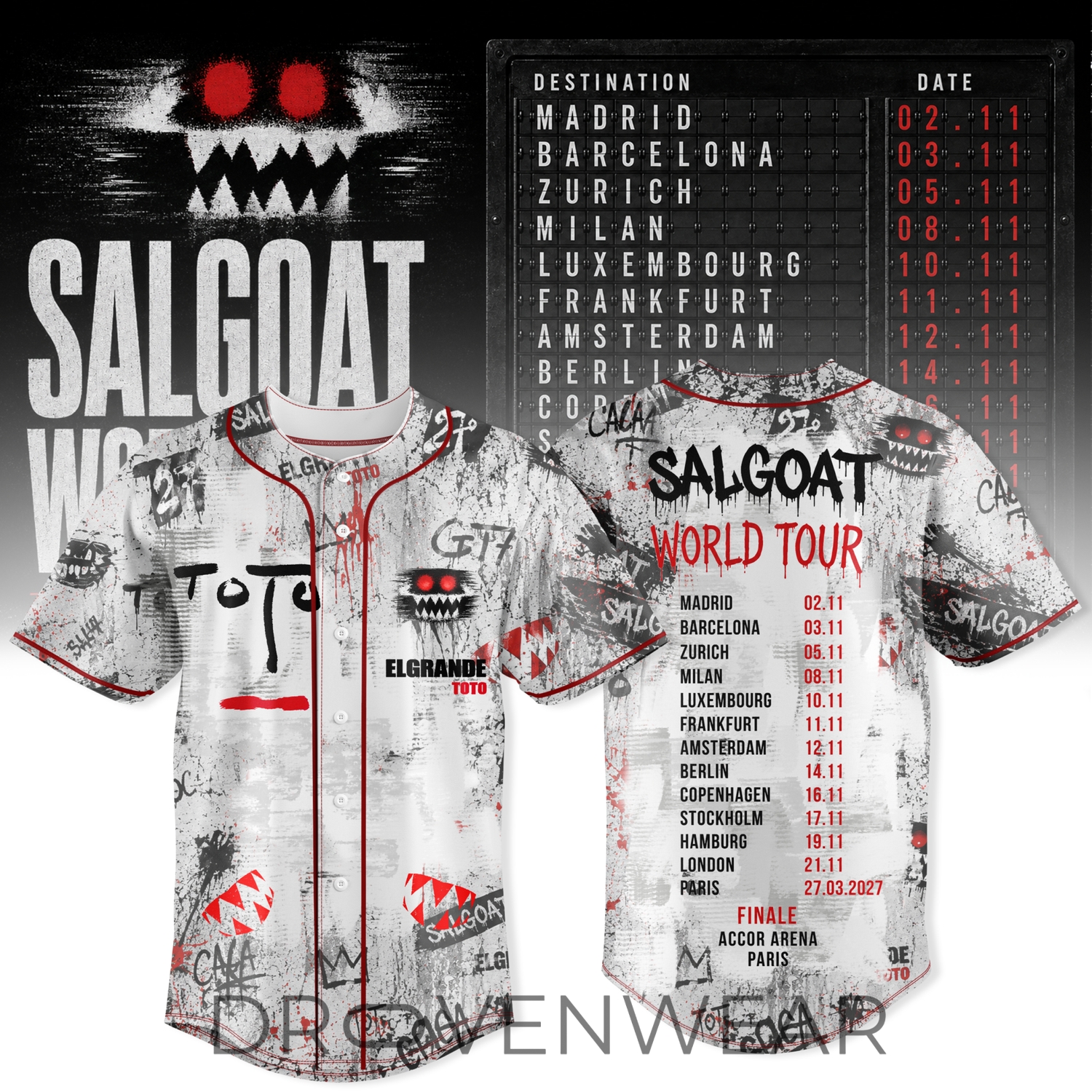 Elgrandetoto: Salgoat World Tour Baseball Jersey Ver2 Elgrandetoto: Salgoat World Tour Baseball Jersey Ver2
