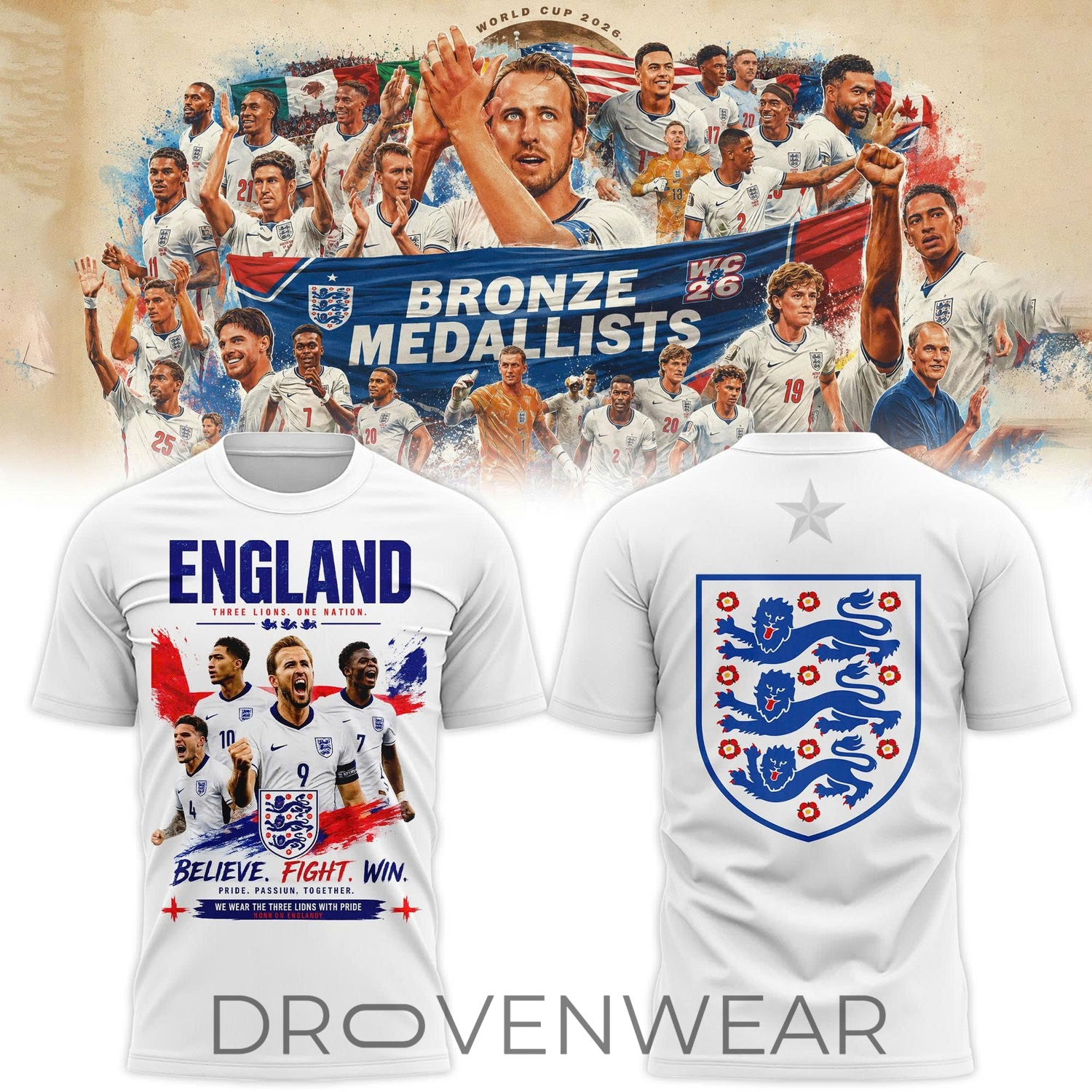 England National Football Team FIFA World Cup 2026 Third Place Shirt England National Football Team FIFA World Cup 2026 Third Place Shirt