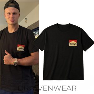 Erling Haaland Terrys Black Shirt Collectible Ideas For Fans by Drovenwear.com