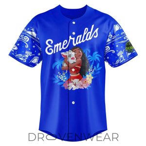 Eugene Emeralds x Moana Night 2026 Royal Blue Baseball Jersey by Drovenwear.com