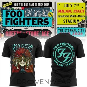 Foo Fighters IDays Milano 2026 Limited Edition Shirt by Drovenwear.com