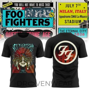 Foo Fighters Take Cover Tour 2026 Milano Special Shirt by Drovenwear.com