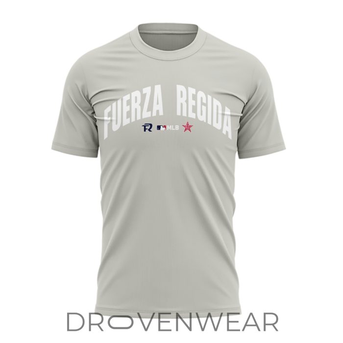 Fuerza Regida x MLB This Is Our Dream Stadium Tour 2026 Gray Shirt - Image 2