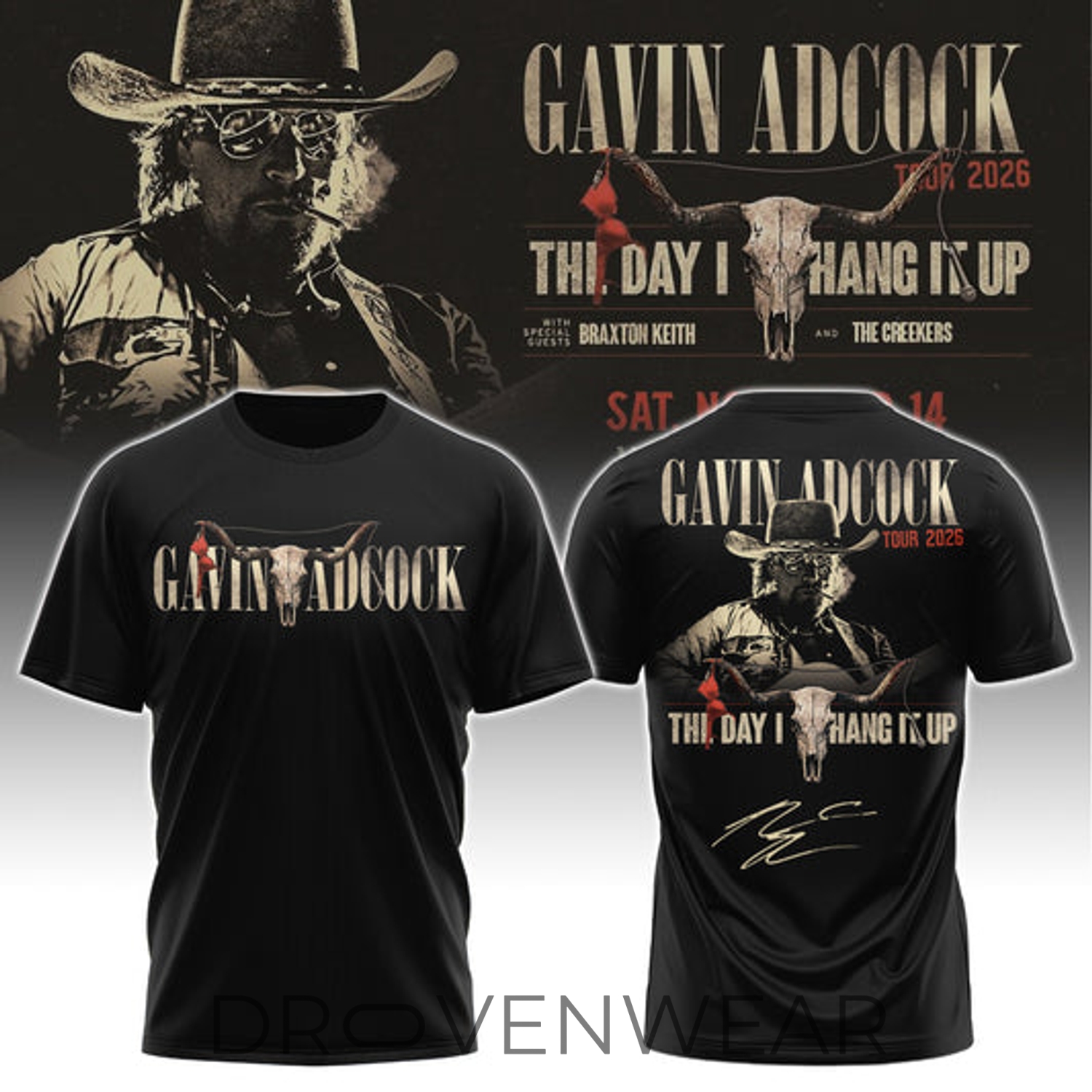 Gavin Adcock Steer Skull distressed Fleece Shirt Gavin Adcock Steer Skull distressed Fleece Shirt