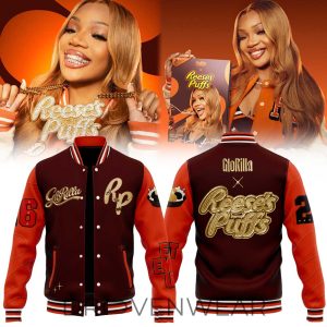 GloRilla x REESES PUFFS Letterman Baseball Jacket by Drovenwear.com