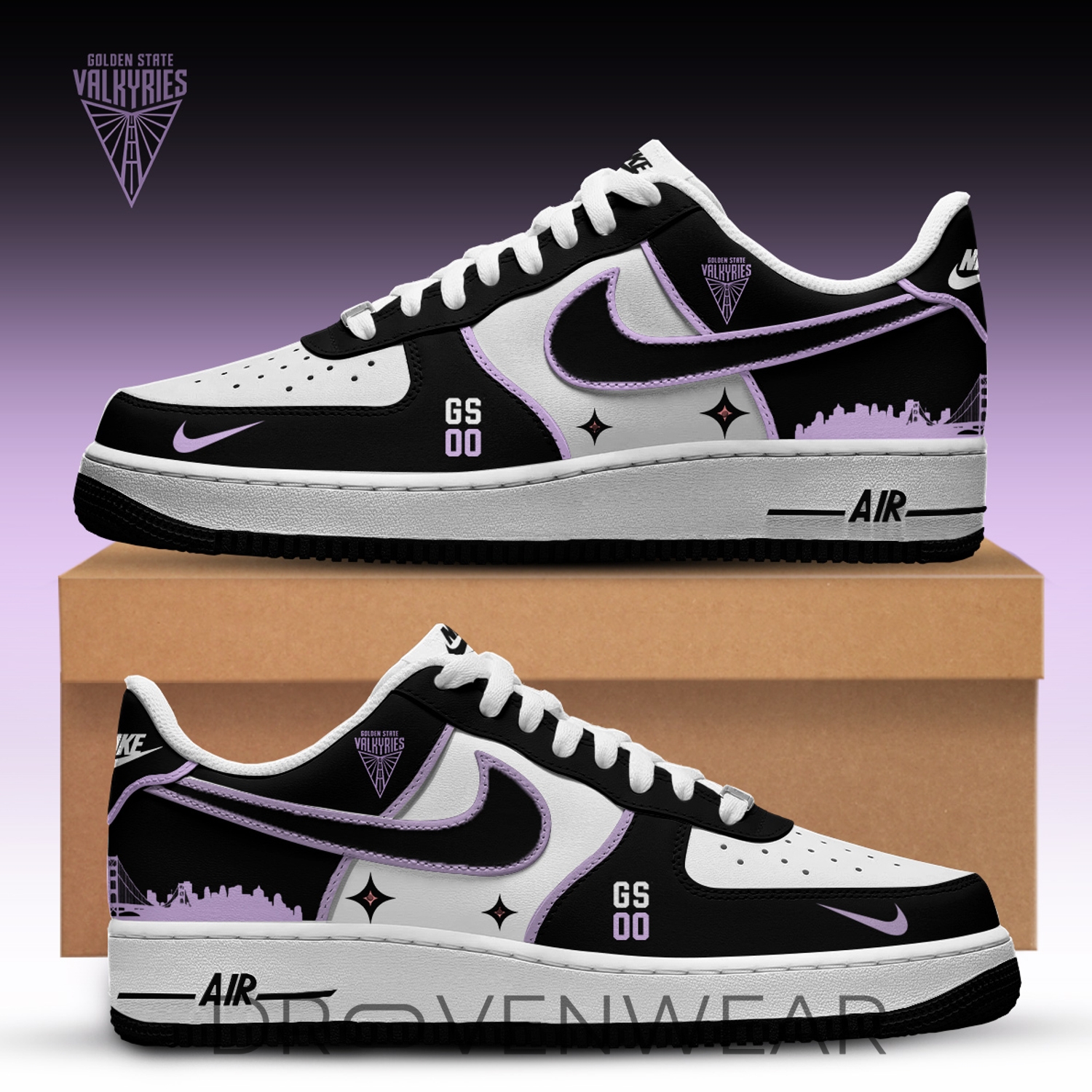 Golden State Valkyries WNBA x Skyline Edition Nike Air Force 1 Low Custom for Fans Golden State Valkyries WNBA x Skyline Edition Nike Air Force 1 Low Custom for Fans