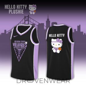 Golden State Valkyries X Hello Kitty Basketball Jersey Black by Drovenwear.com