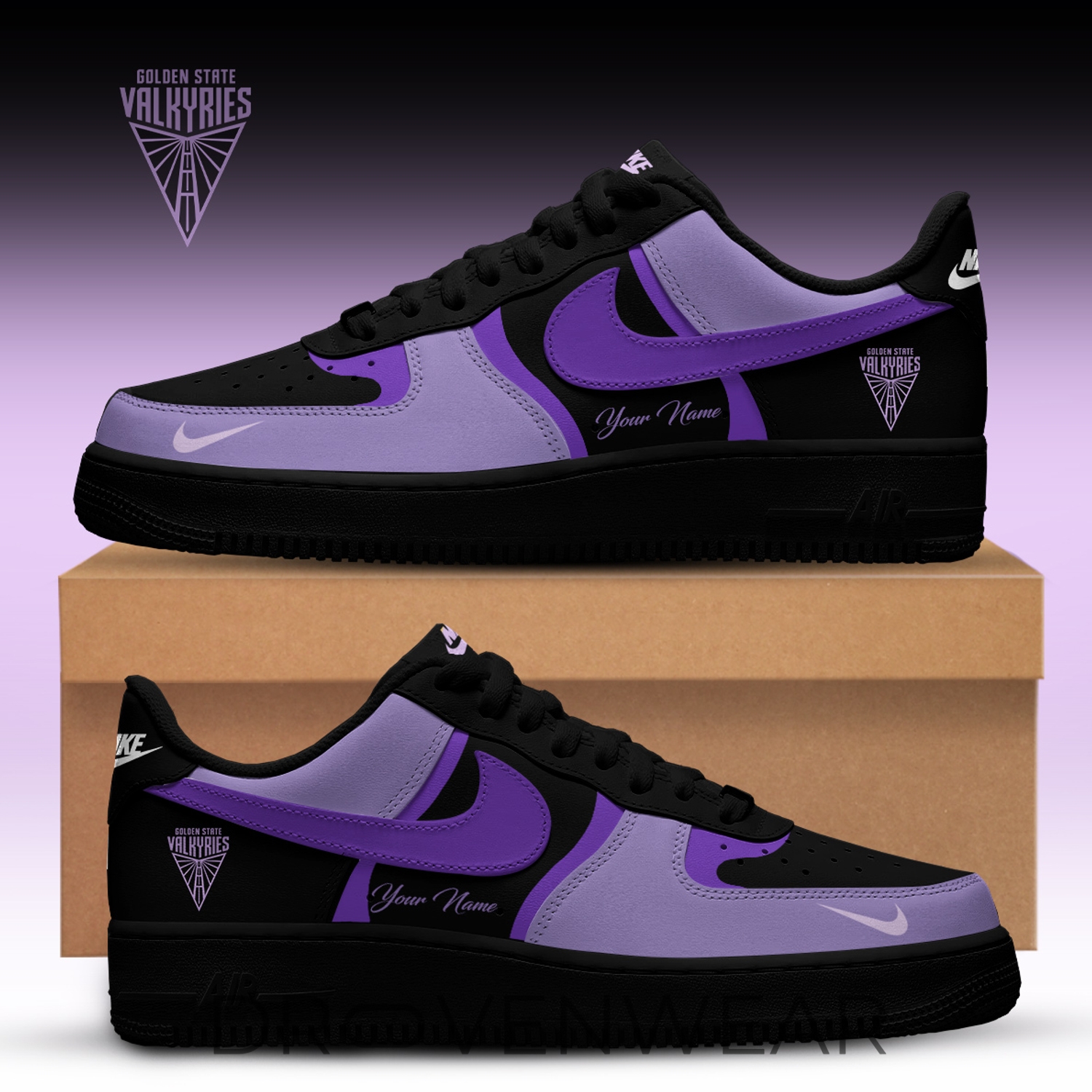 Golden State Valkyries x Back 2 Black Edition Air Force 1 Custom For Fans Golden State Valkyries x Back 2 Black Edition Air Force 1 Custom For Fans