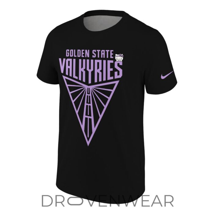 Golden State Valkyries x Hello Kitty Limited Edition Black Graphic T-Shirt 2026 - Image 5