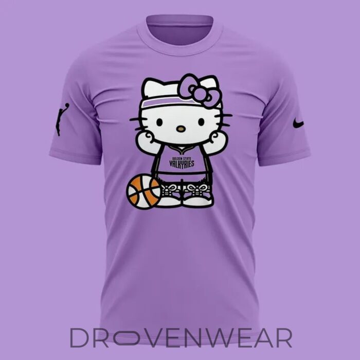 Golden State Valkyries x Hello Kitty Purple Limited Edition T-Shirt 2026 - Image 3