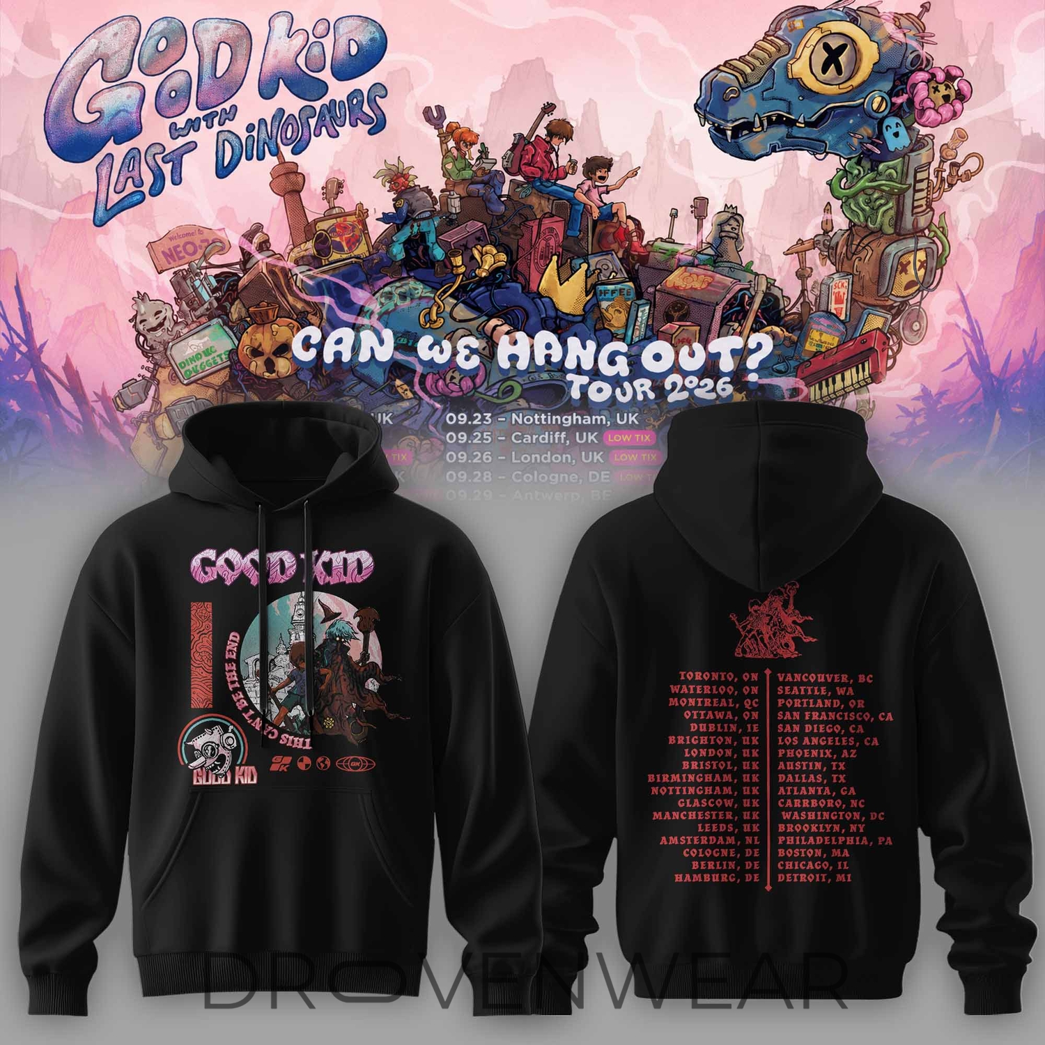 Good Kid x Last Dinosaurs Can We Hang Out? Tour 2026 Limited Edition Hoodie V3 Good Kid x Last Dinosaurs Can We Hang Out? Tour 2026 Limited Edition Hoodie V3