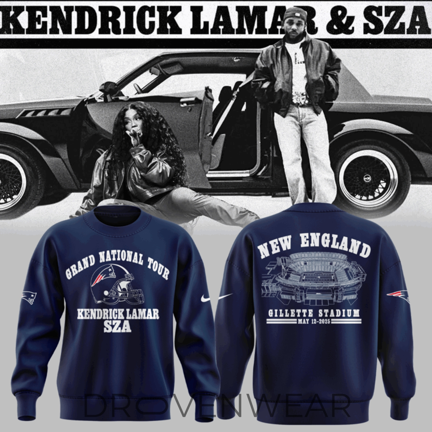 Grand National Tour x New England Patriots Limited Edition Navy Sweatshirt Grand National Tour x New England Patriots Limited Edition Navy Sweatshirt