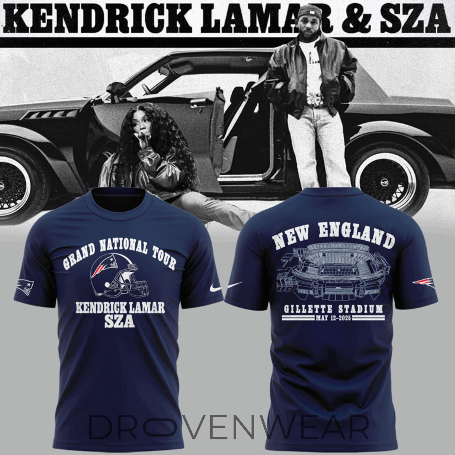 Grand National Tour x New England Patriots Limited Edition Navy T-Shirt Grand National Tour x New England Patriots Limited Edition Navy T-Shirt