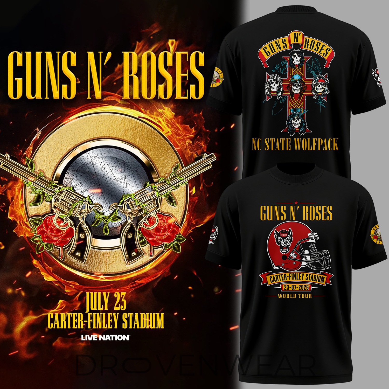 Guns N' Roses x NC State Wolfpack Carter-Finley Stadium 2026 Shirt Guns N' Roses x NC State Wolfpack Carter-Finley Stadium 2026 Shirt