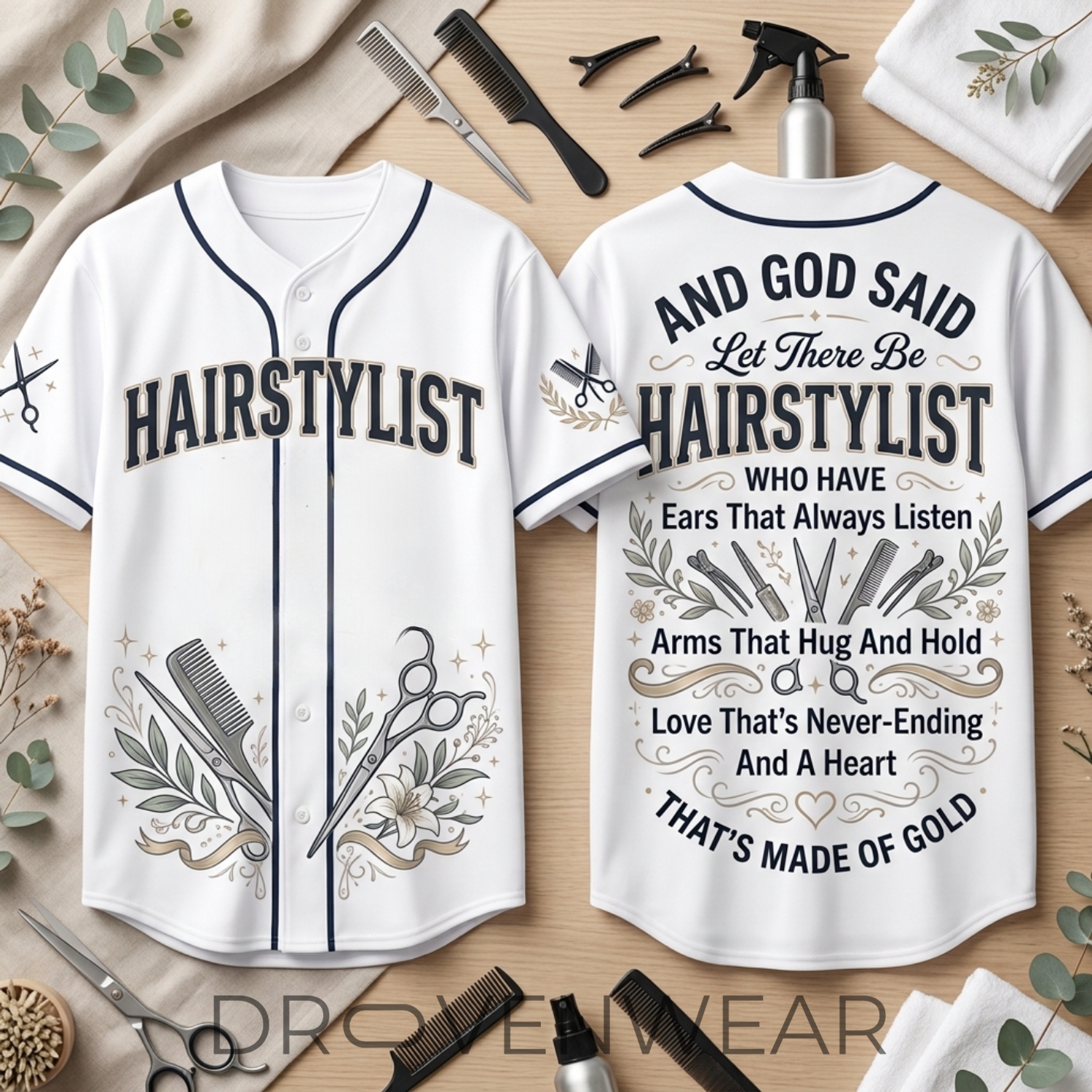 HAIRSTYLIST And God Said Let There Be Baseball Jersey HAIRSTYLIST And God Said Let There Be Baseball Jersey