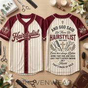HAIRSTYLIST And God Said Let There Be Baseball Jersey - Image 2