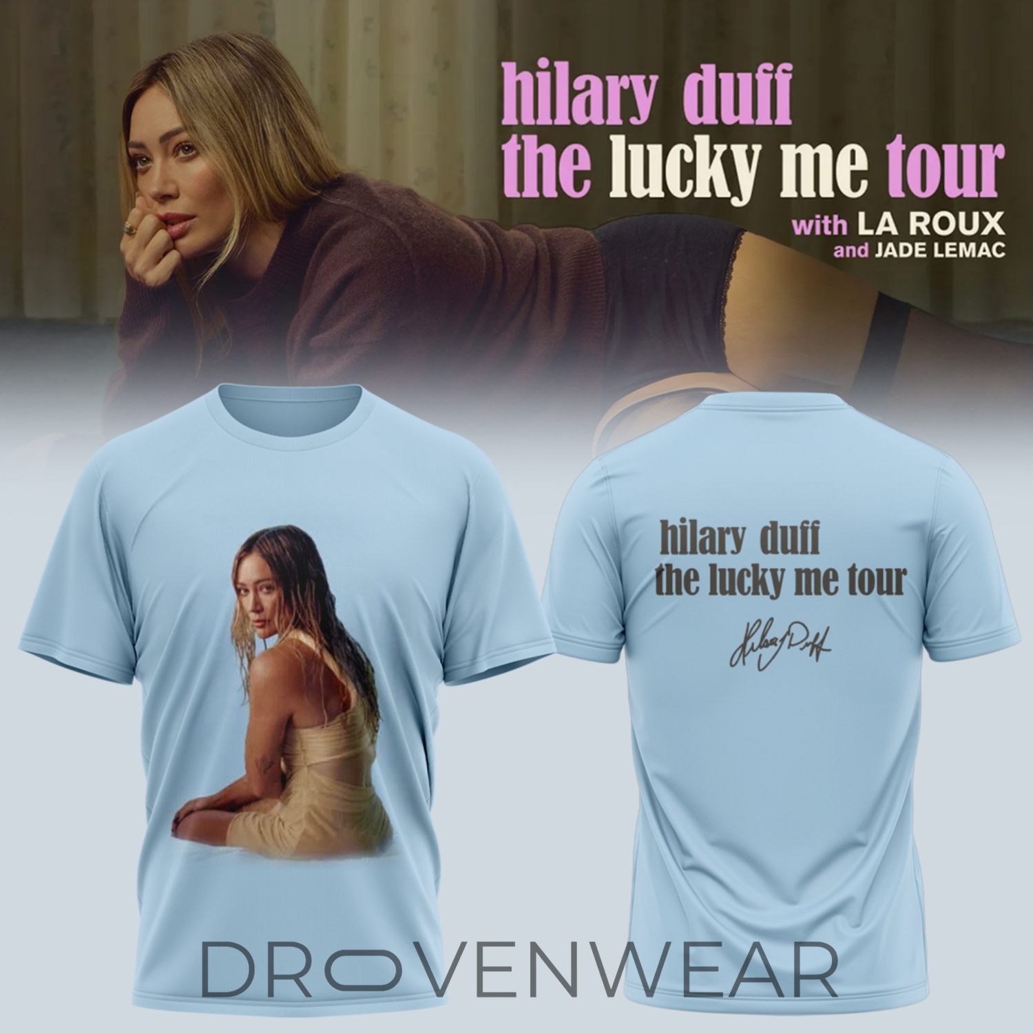 Hilary Duff The Lucky Me Tour 2026 Signature Limited T-Shirt Collection Hilary Duff The Lucky Me Tour 2026 Signature Limited T-Shirt Collection