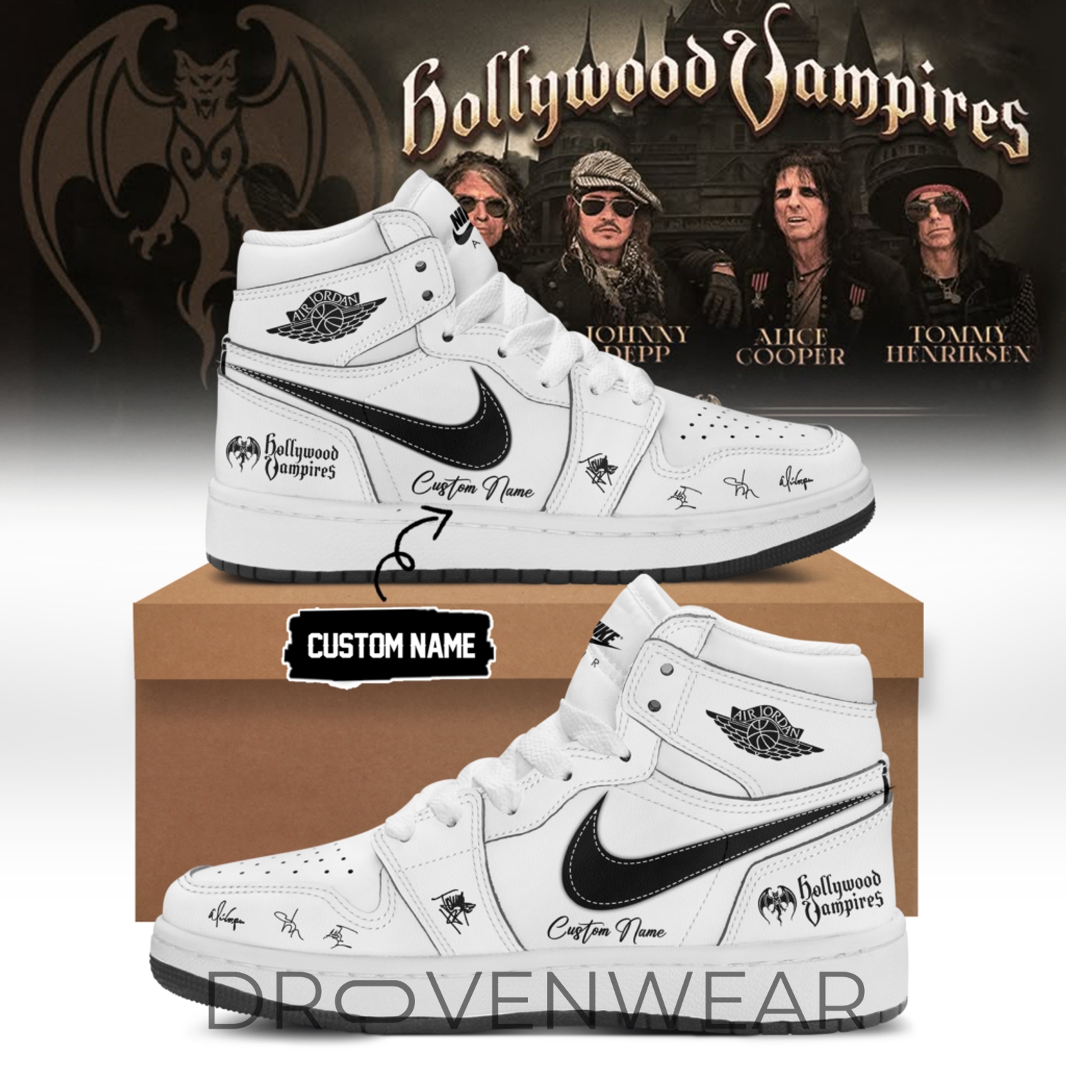 Hollywood Vampires World Tour 2026 Signed Custom Name Air Jordan 1 Hollywood Vampires World Tour 2026 Signed Custom Name Air Jordan 1